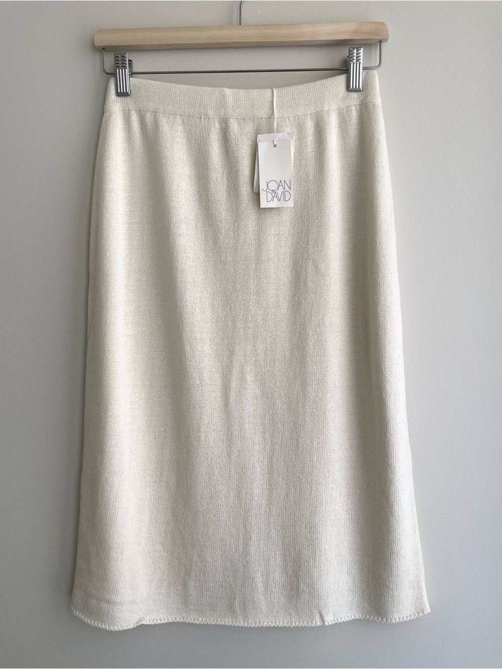 Joan & David Archival Vintage Off-White Knit A-Line Wool Blend Boho Chic Skirt